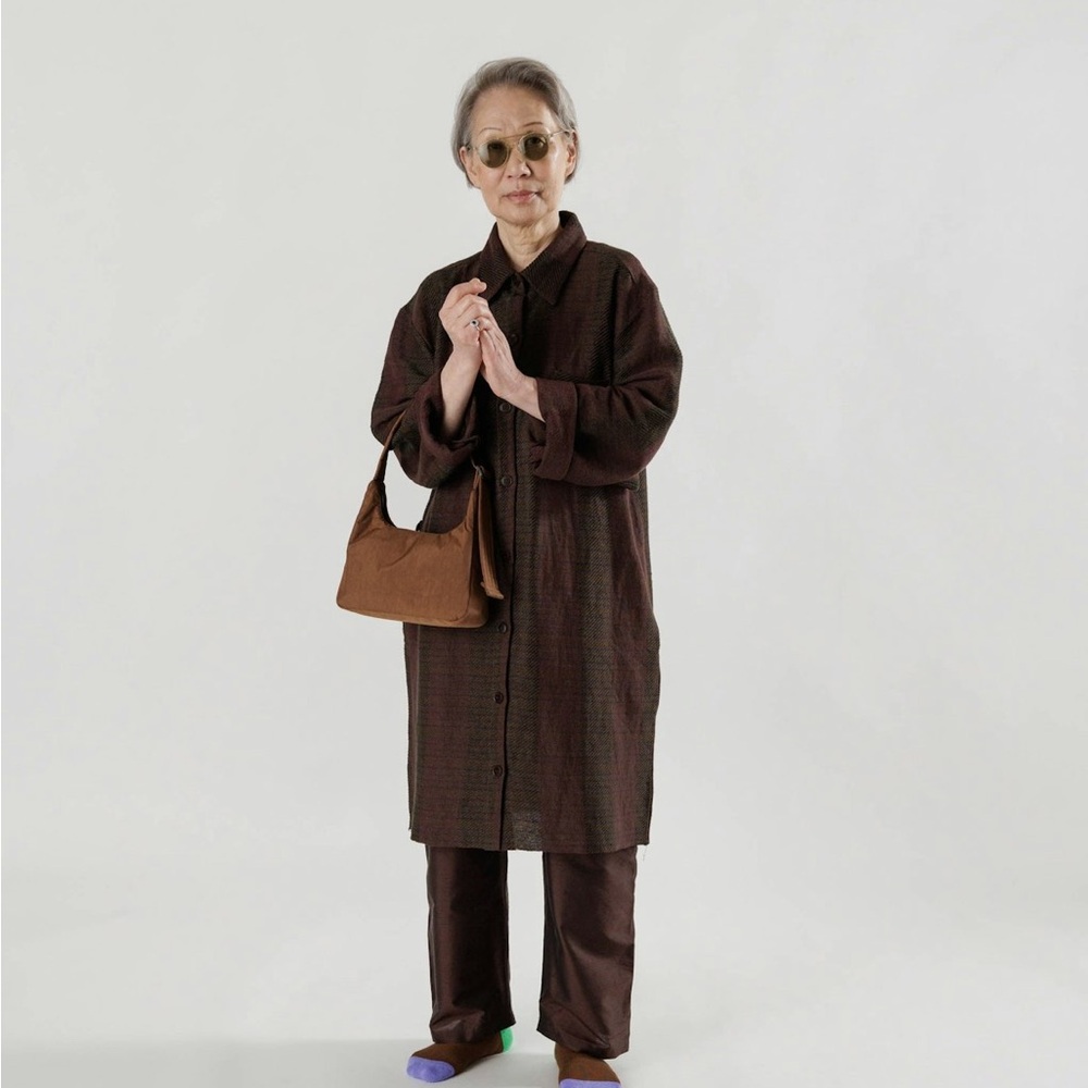 Baggu Mini Nylon Shoulder Bag in Brown